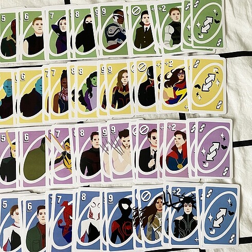diğer Beden çeşitli Renk Marvel uno kartları