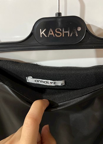 Siyah Deri Uzun Etek - Görsel 2