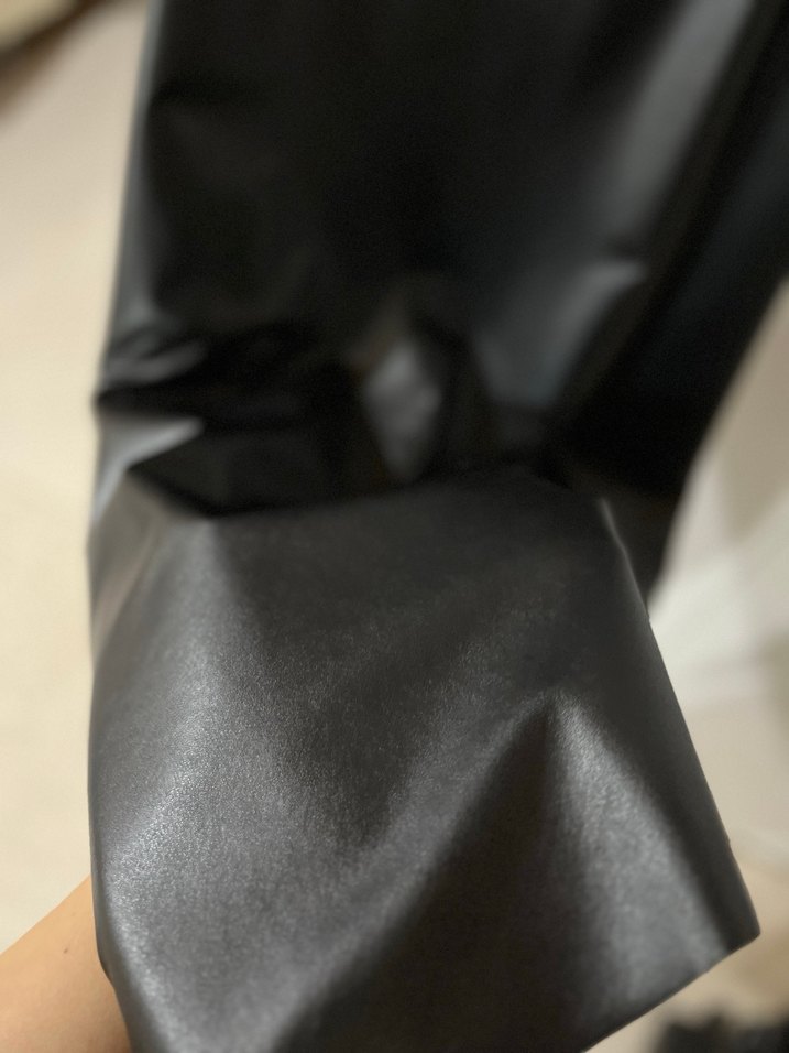 Siyah Deri Uzun Etek - Görsel 3