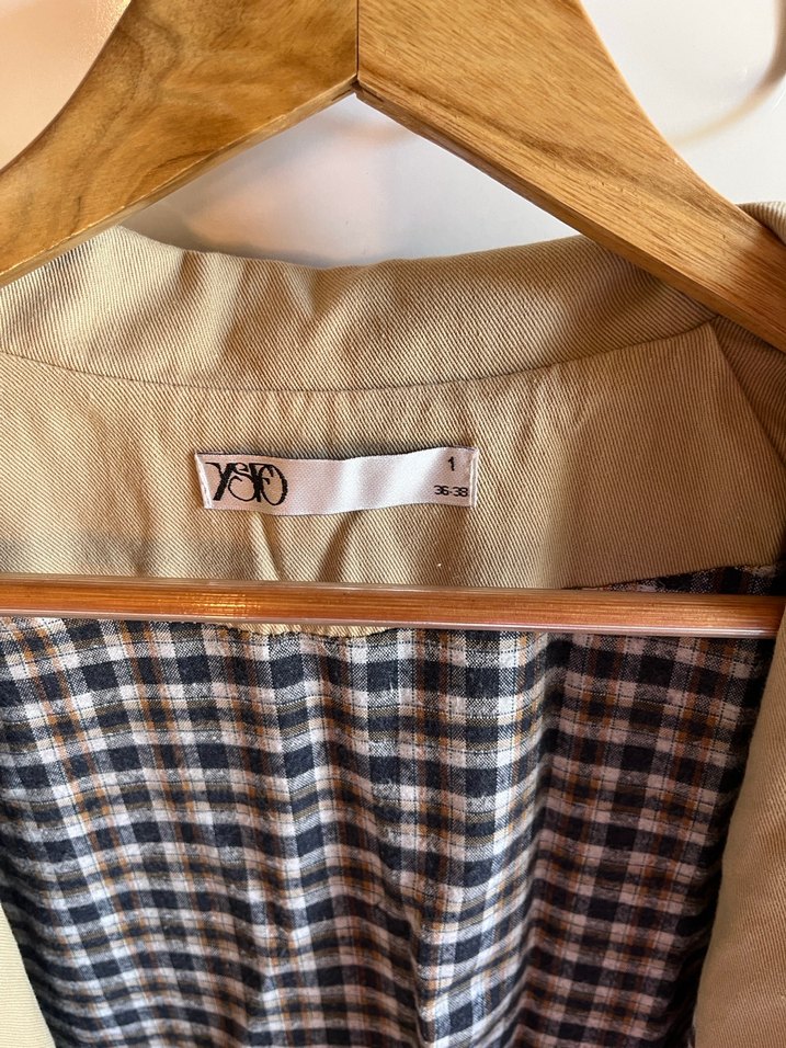 Bej Kadın Uzun Trench Coat - Görsel 2