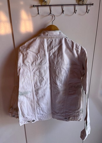 Beyaz batik desen Oversize Tie-Dye Denim Ceket - Görsel 2