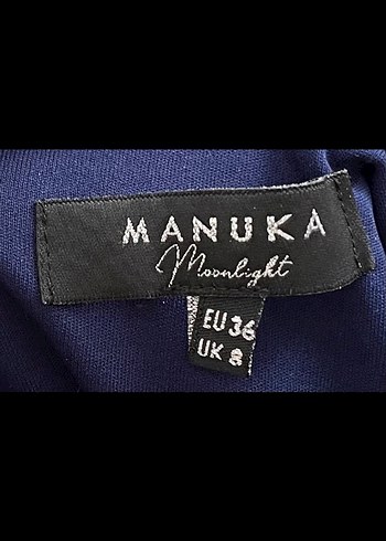 Manuka Drapeli Lacivert Uzun Elbise - Görsel 4