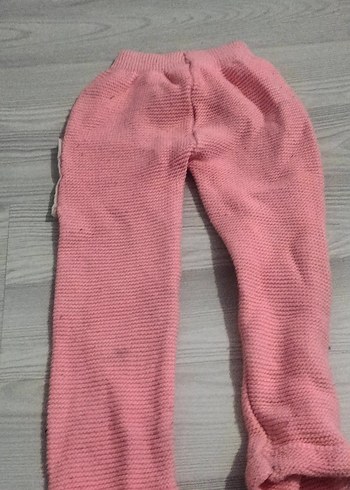 4 Yaş Beden Kız Çocuk Örgü Pembe Tayt