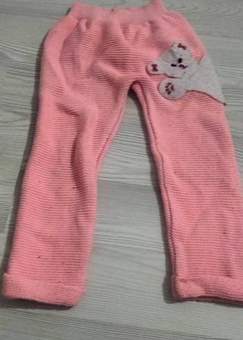 Kız Çocuk Örgü Pembe Tayt
