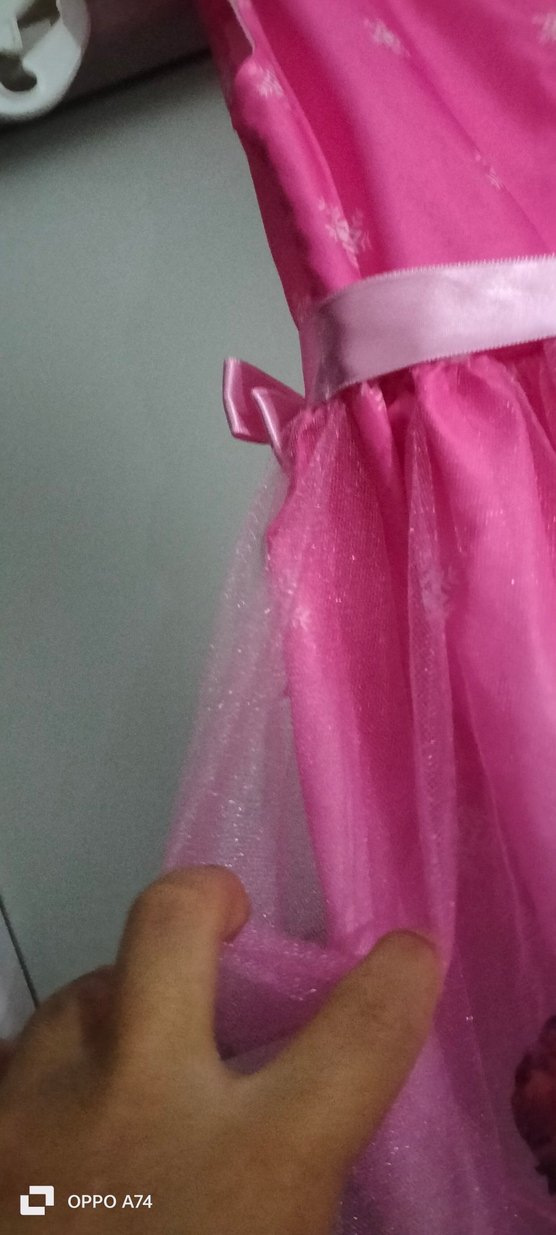 Kız Çocuk Pembe Baskılı Elbise - Görsel 4