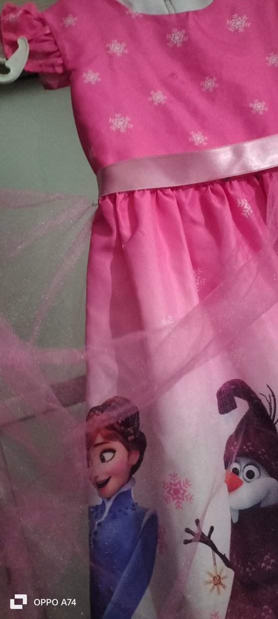 Kız Çocuk Pembe Baskılı Elbise - Görsel 2