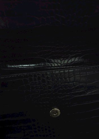 Klasik Siyah Deri Yılan Desenli Kadın Çanta - Görsel 3