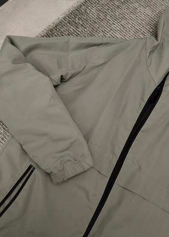 yeşil Kapüşonlu Fermuarlı Erkek Ceket - Görsel 2