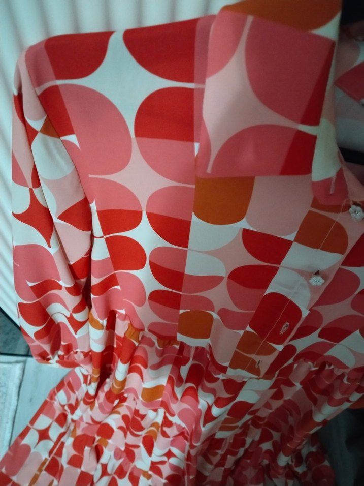 Bohem Çok Renkli Uzun Drapeli Elbise - Görsel 4