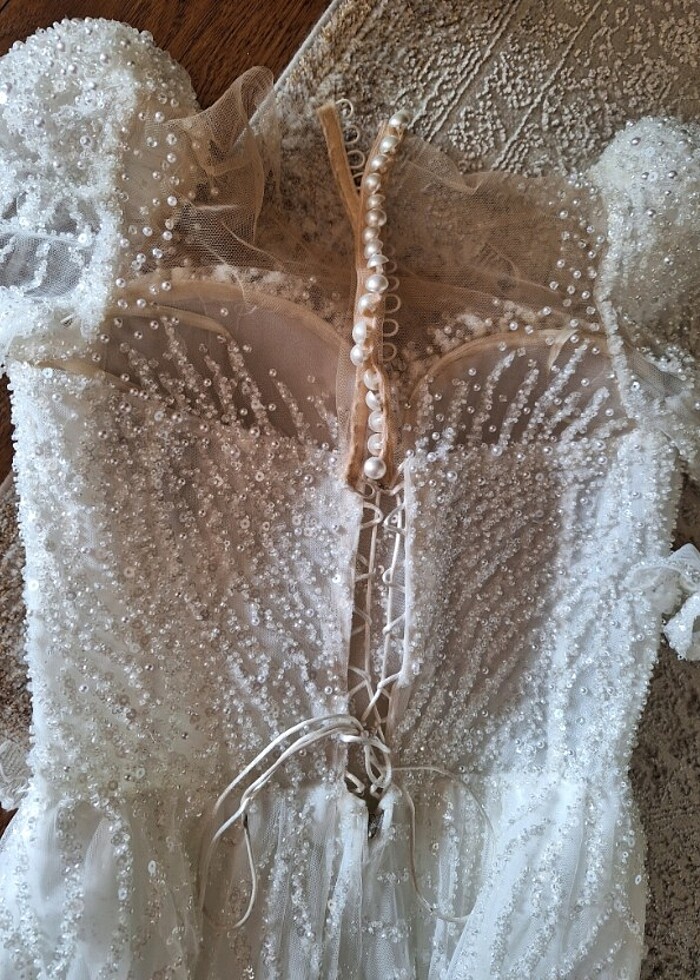 Yarı prenses incili gelinlik - Görsel 2