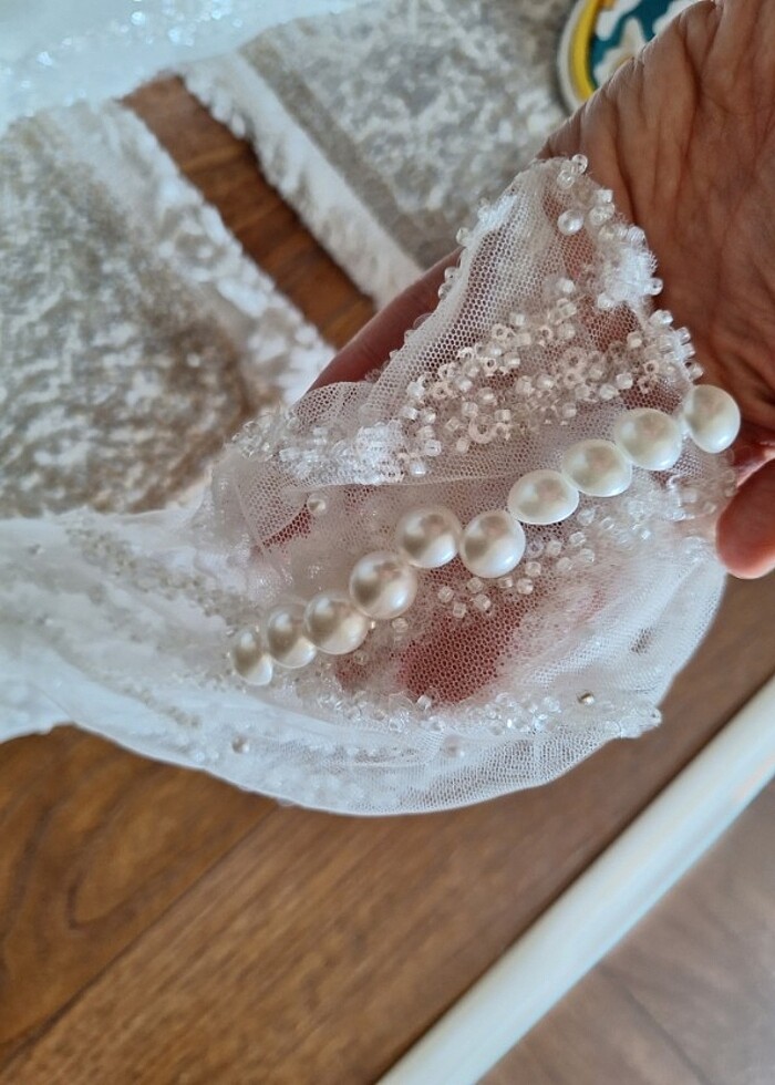 Yarı prenses incili gelinlik - Görsel 4