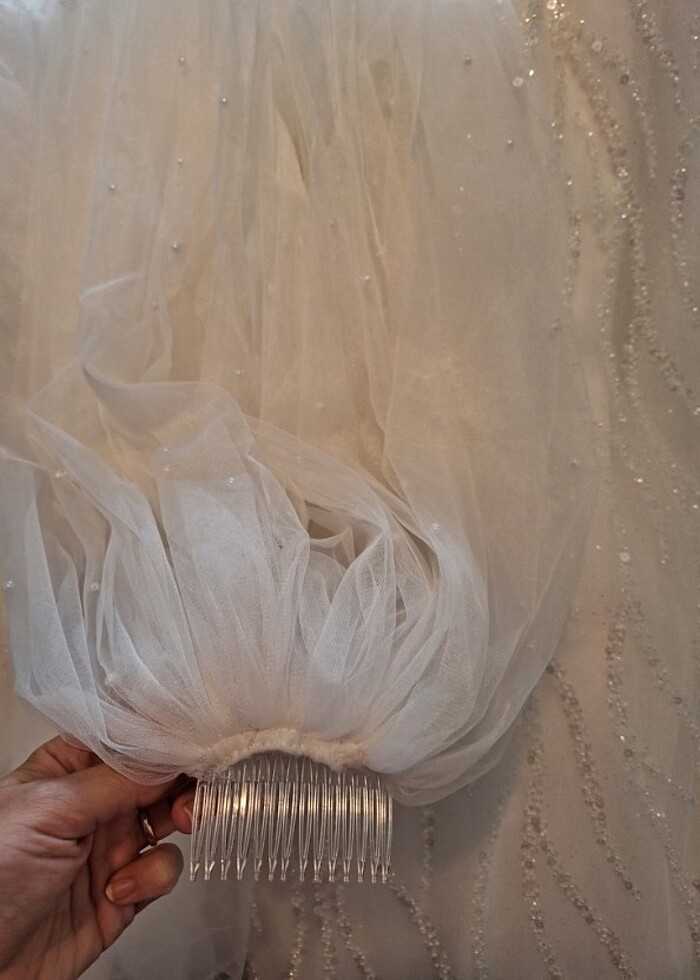 Yarı prenses incili gelinlik - Görsel 5