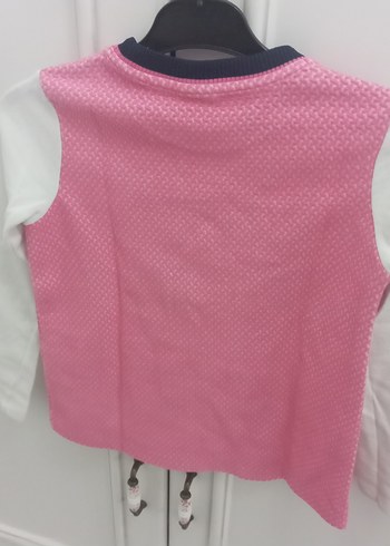 Kız Çocuk Pembe Uzun Kollu Triko Tişört - Görsel 3