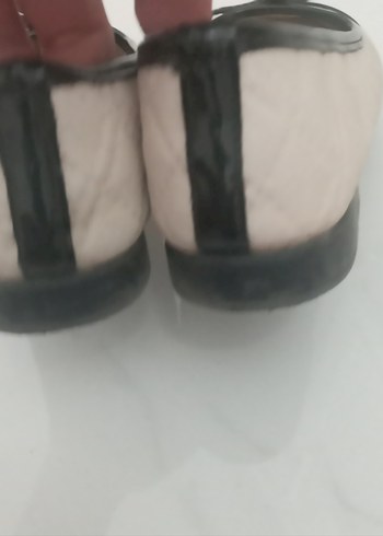 Tokalı Siyah-Beyaz  Dolgu Topuk Babet - Görsel 4