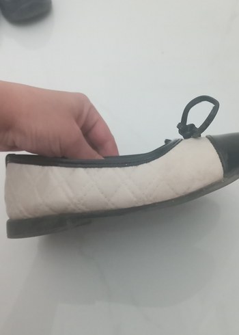 Tokalı Siyah-Beyaz  Dolgu Topuk Babet - Görsel 2