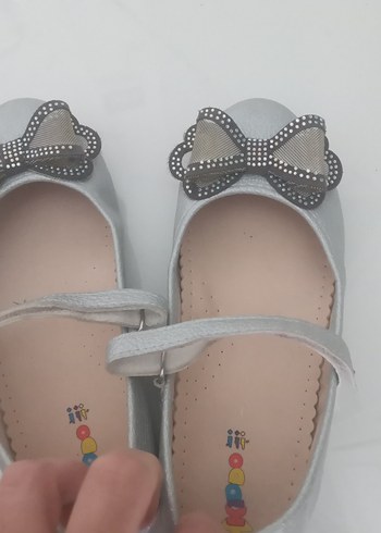 Gri Kız Çocuk Babet Ayakkabı Fiyonklu - Görsel 4