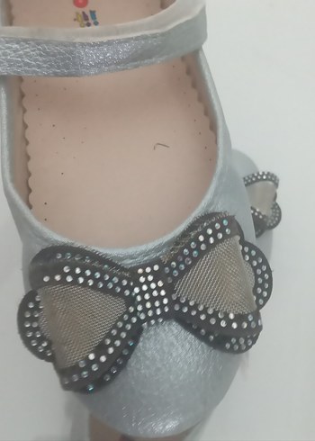 Gri Kız Çocuk Babet Ayakkabı Fiyonklu - Görsel 2