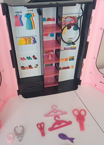 Renkli Oyuncak Barbie Gardırop Seti - Görsel 10