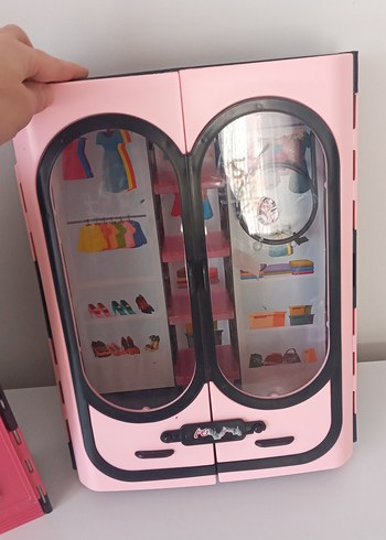 Renkli Oyuncak Barbie Gardırop Seti - Görsel 6