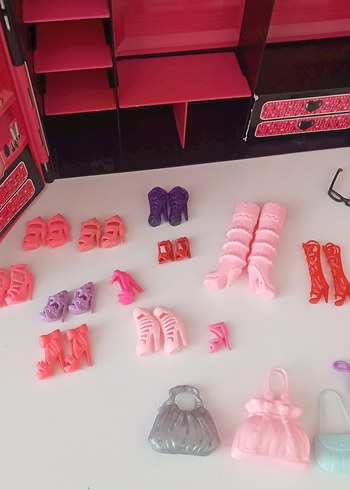 Renkli Oyuncak Barbie Gardırop Seti - Görsel 13