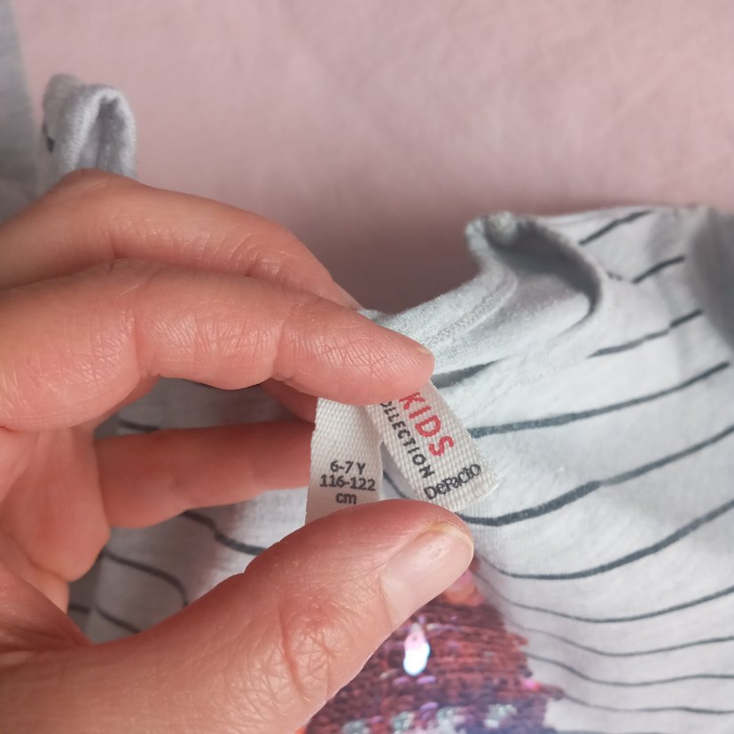 Kız Çocuk Gri Uzun Kollu Simli Tişört - Görsel 3