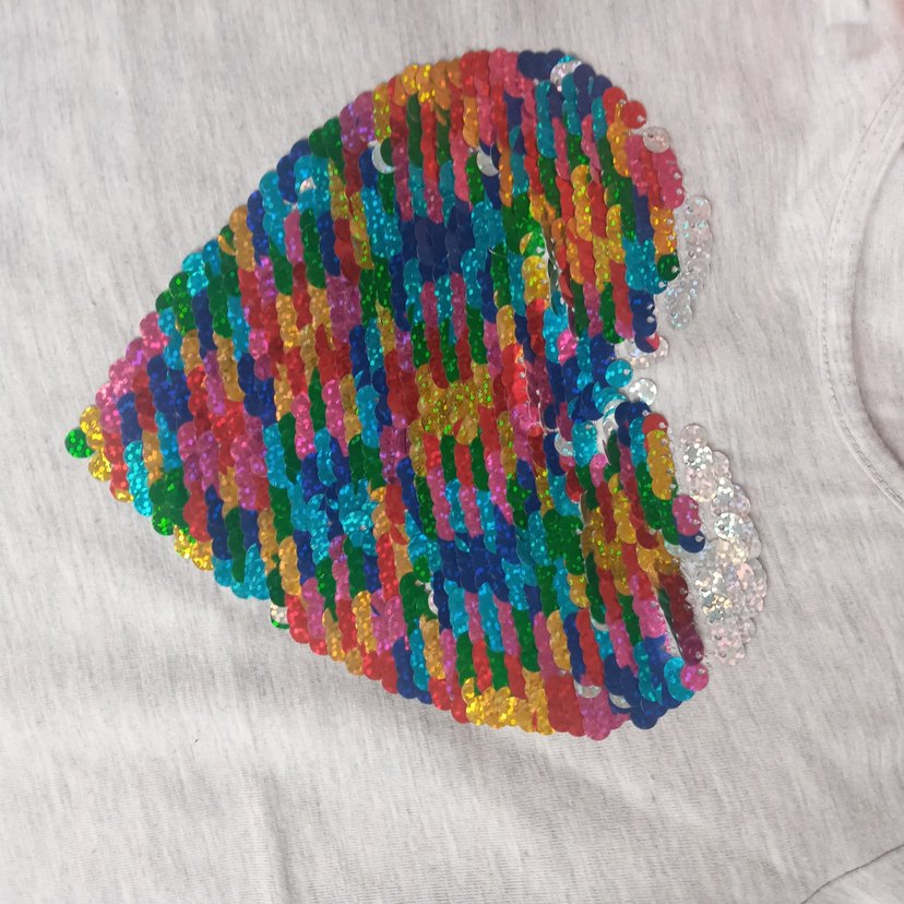 Kız Çocuk Gri Uzun Kollu Simli Tişört - Görsel 5