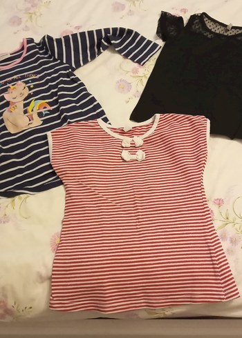 Kız Çocuk Çizgili Uzun Kollu Pamuk Tişört - Görsel 2