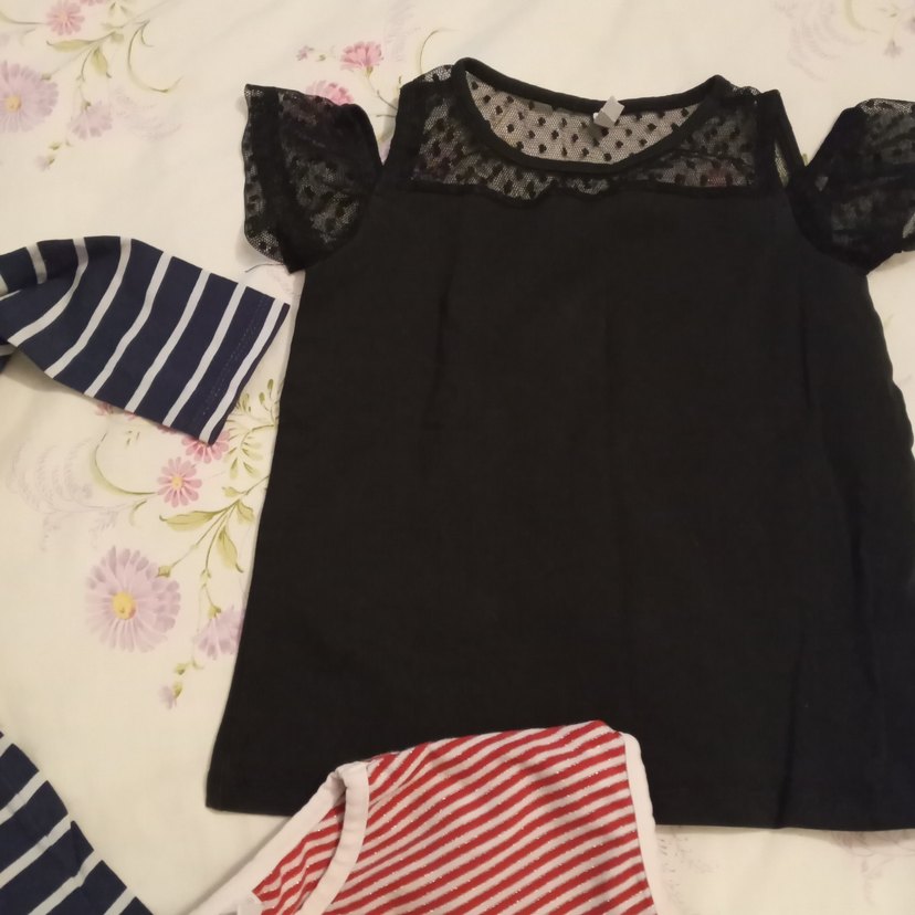 Kız Çocuk Çizgili Uzun Kollu Pamuk Tişört - Görsel 4