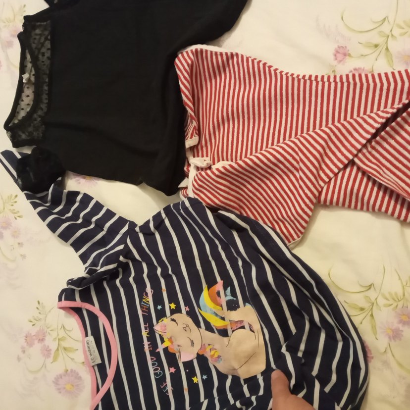 Kız Çocuk Çizgili Uzun Kollu Pamuk Tişört - Görsel 5