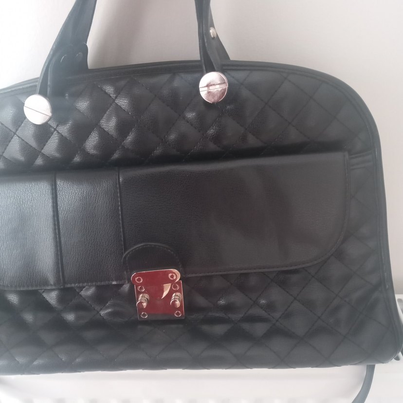 Siyah Deri Kadın Çanta Fermuarlı - Görsel 5