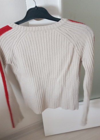 V Yaka Uzun Kollu Triko Kadın Kazak - Görsel 2