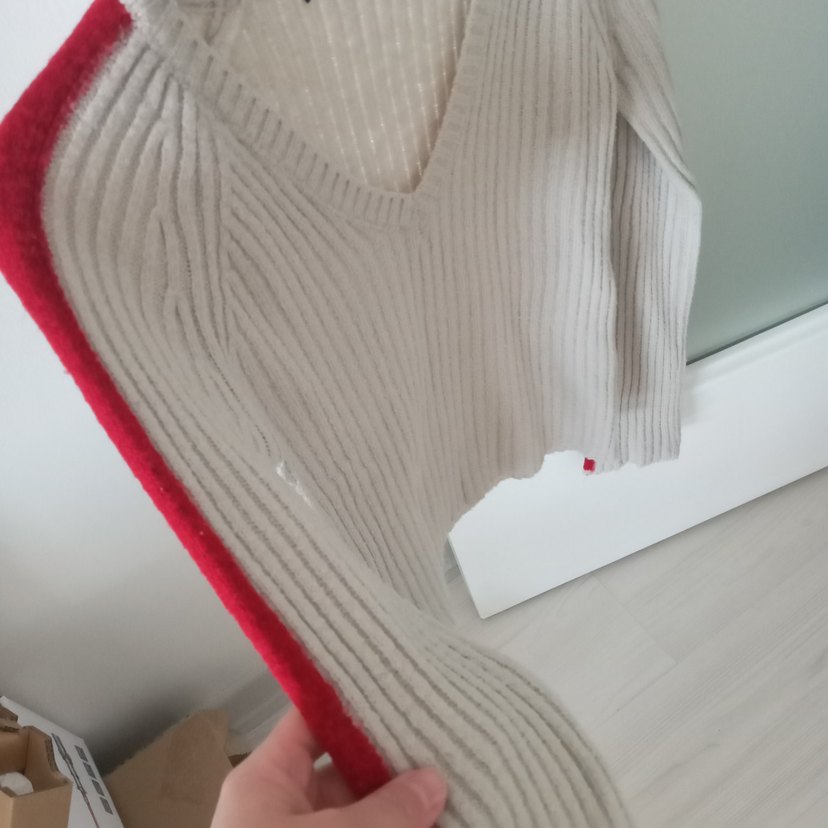 V Yaka Uzun Kollu Triko Kadın Kazak - Görsel 4