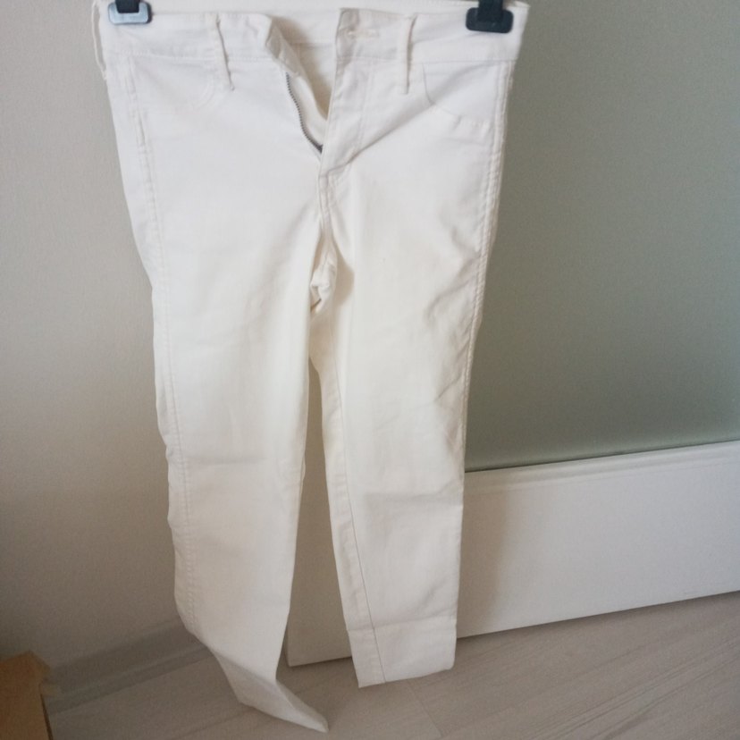 Beyaz Kız Çocuk Pamuk Pantolon - Görsel 2