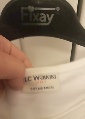 Kolsuz Beyaz Kız Çocuk Tişörtü Fırfırlı - Görsel 5