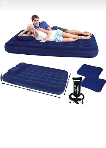 Lacivert Şişme Yatak Koruyucu - Görsel 3