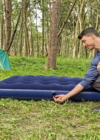 Lacivert Şişme Yatak Koruyucu - Görsel 2