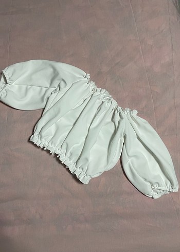 Beyaz Straplez Mini Bluz - Görsel 5