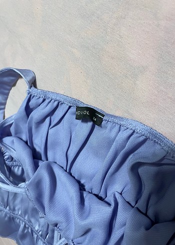 Kadın Lila Fırfırlı Mini Saten Büstiyer - Görsel 4