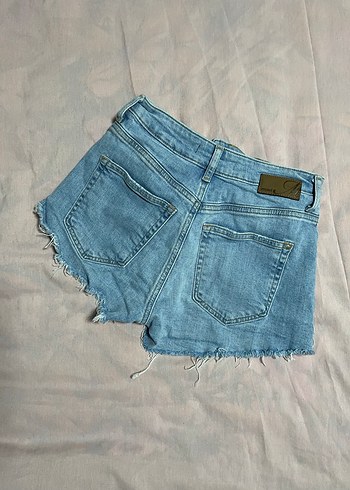 Kadın Mavi Denim Mini Kot Şort - Görsel 3