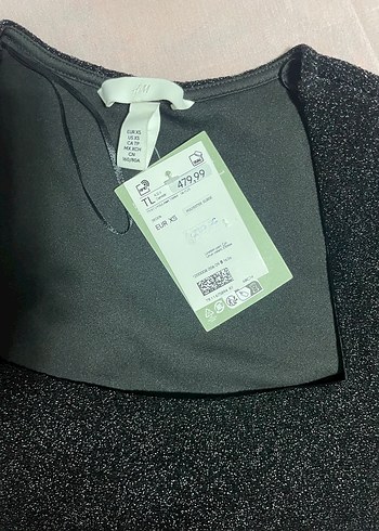 Siyah V Yakalı Simli Triko Midi Elbise - Görsel 4