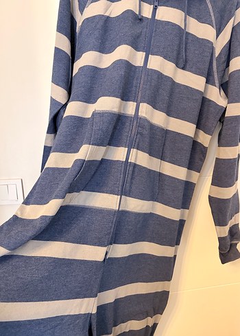 Gri Çizgili Rahat Tulum - Görsel 2