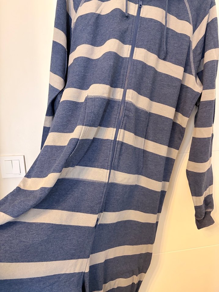 Gri Çizgili Rahat Tulum - Görsel 2