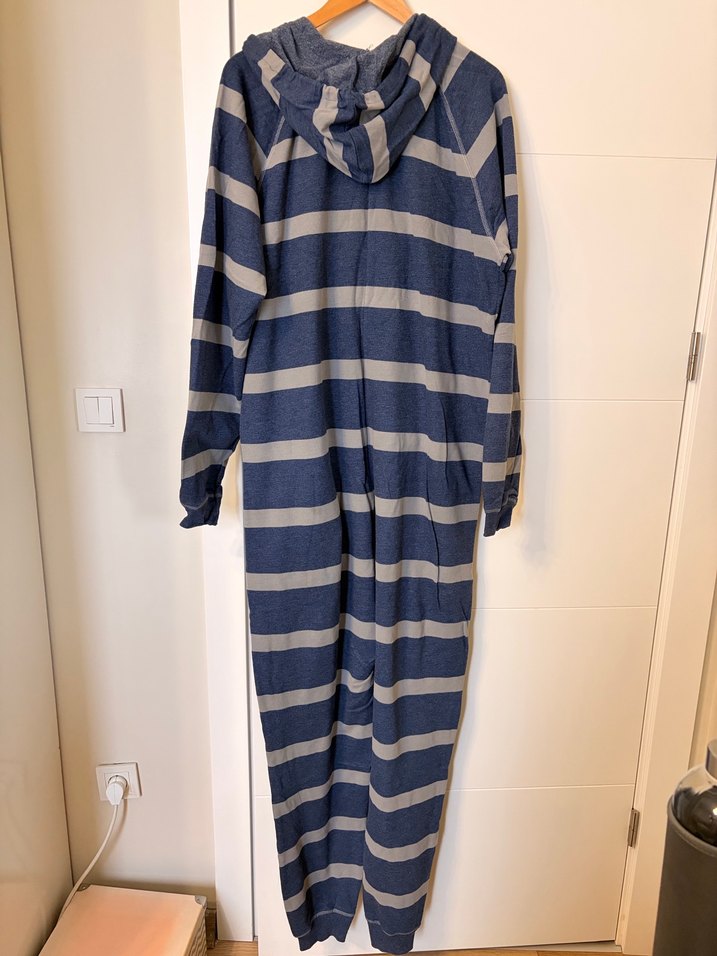 Gri Çizgili Rahat Tulum - Görsel 4