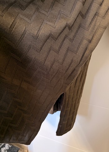 Kadın haki Uzun Örgü pamuklu uzun tunik - Görsel 5