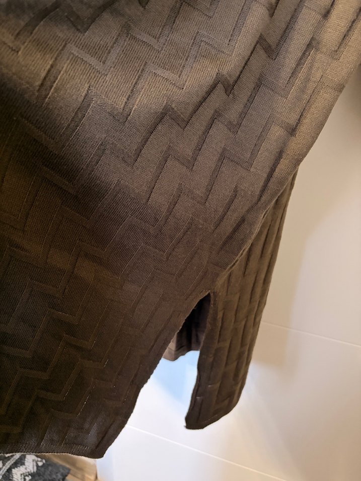 Kadın haki Uzun Örgü pamuklu uzun tunik - Görsel 5