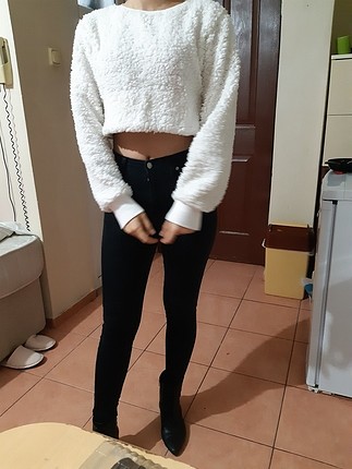 beyaz kısa kazak