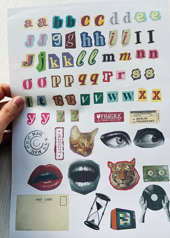 Retro Harf ve Sembol Sticker - Görsel 2