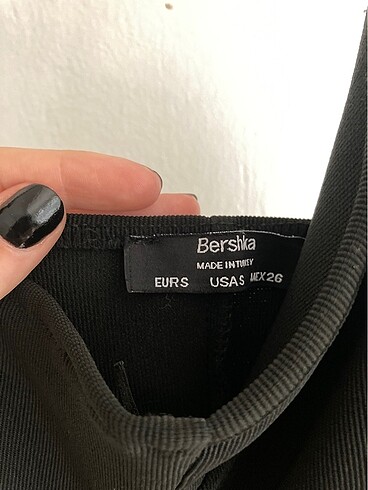 Bershka siyah fitilli elbise