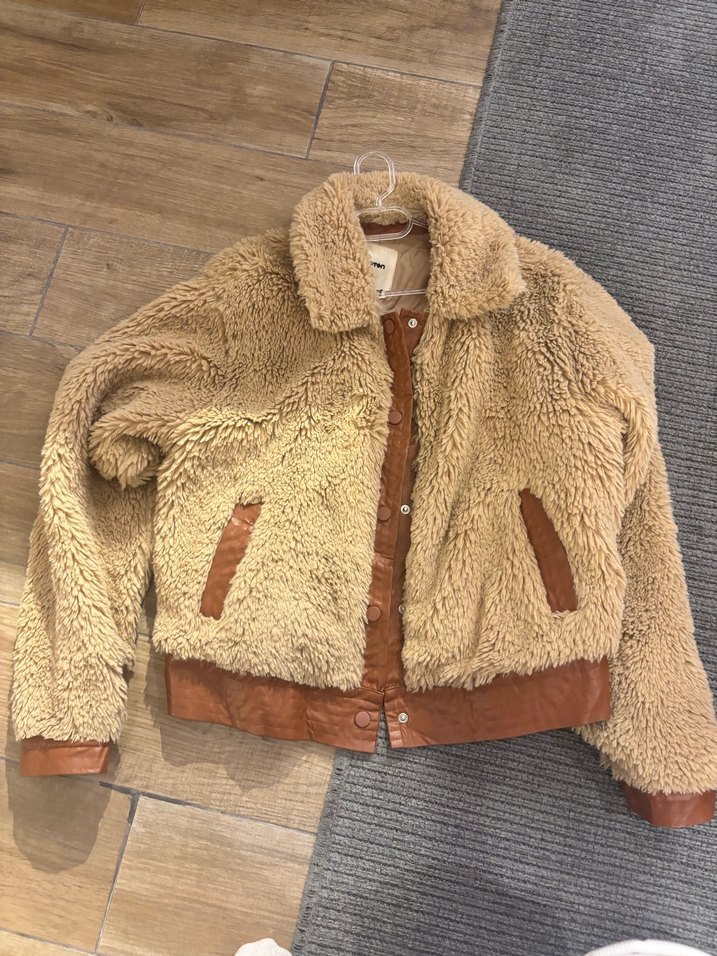 Kahverengi Kürklü Deri Kadın Ceket - Görsel 2