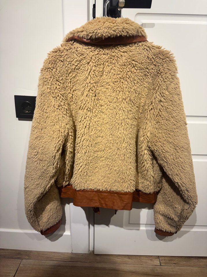 Kahverengi Kürklü Deri Kadın Ceket - Görsel 3